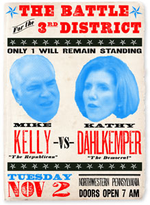 An election poster made with fonts from the Wild West Press font set