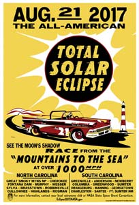 A poster for the Great American Eclipse features the Dickie WF font from the American Poster Fonts collection