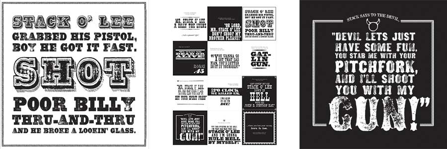 A wonderful typographical study with images and fonts from the Wild West Press