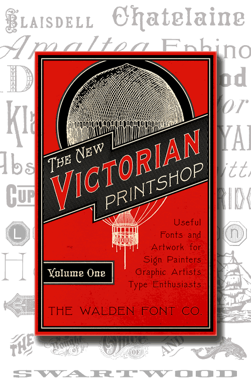 Header Image for the New Victorian Printshop font set, volume one