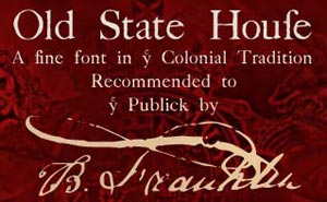 Cover art for the authentic colonial American font Old State House WF