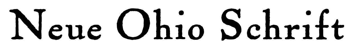 A sample of the Ohio Schrift font, an art-deco text font, part of the Kraftwerk press fonts set