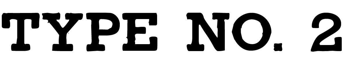 A Civil War style font called "Type No. 2" from the Walden Font Co. It is part of the Civil War Press set of fonts.