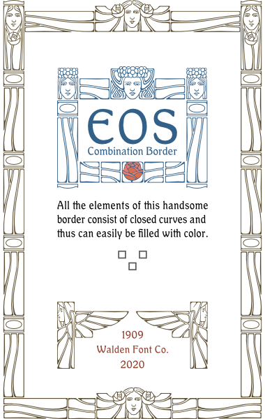 A sample of WF Border Eos, a decorative border font from the Art Nouveau Printshop Volume 1 design kit