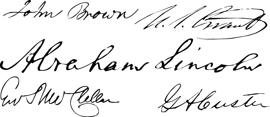 A Civil War style font called "Union Signatures" from the Walden Font Co. It is part of the Civil War Press set of fonts.