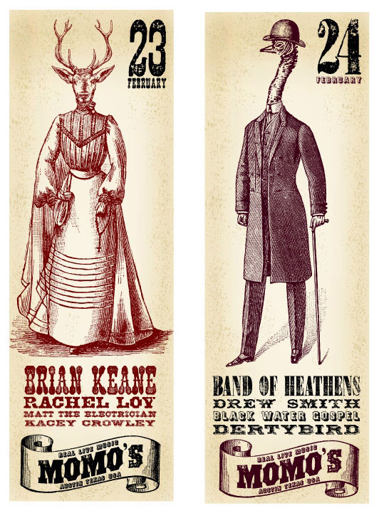 posters made with fonts from the Wild West Press font set