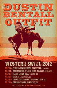 Muleshoe font is used in a concert poster by Mitch Morris