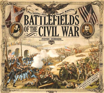Cover design of the book Battlefields of he Civil War with fonts from the Civil War and Wild West Press font sets