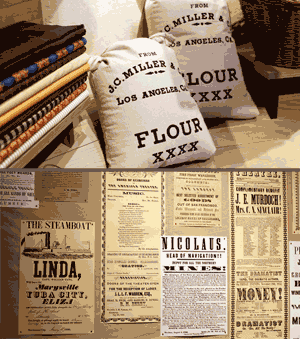 An image of exhibition items created with fonts of the New Victorian Printshop