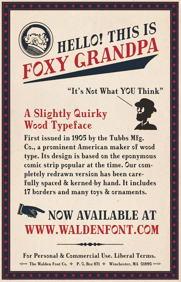 An Advertisement for the Foxy Grandpa Font